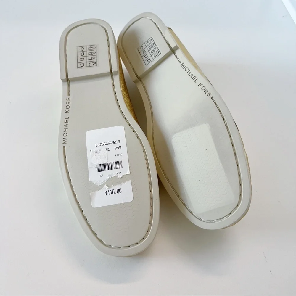 Michael Kors Blair Loafer Gold SZ 7.5 New